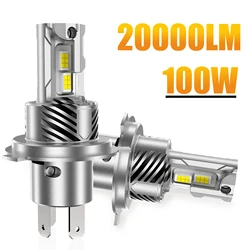 2PCS H4 LED Headlight Bulbs 9003 HB2 Canbus High Low Beam Car Light 20000LM Turbo Led Diode Lamp Auto 12V 6500K lampada