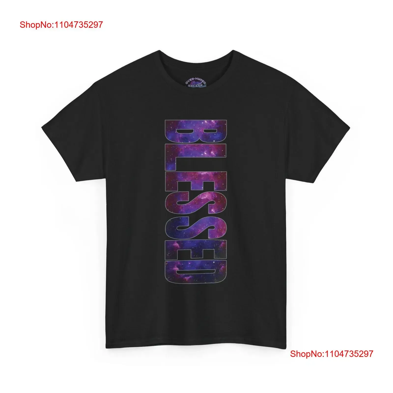 Camiseta OVER HYPED para combinar Air Foamposite One Galaxy BLESSED vintage lavado estirado homme transpirable suave moda streetwear