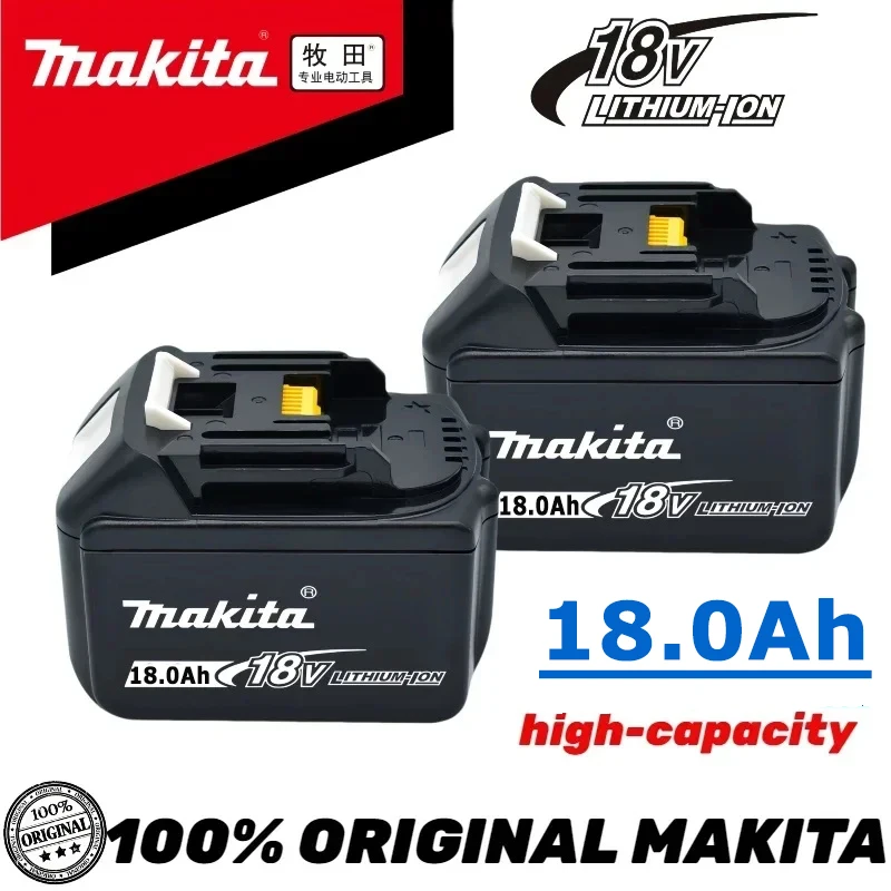 

100% оригинальная литиевая батарея для электроинструмента Makita 18 В 18 Ач, подходит для Makita BL1830 BL1830B BL1840 BL1850 BL1860