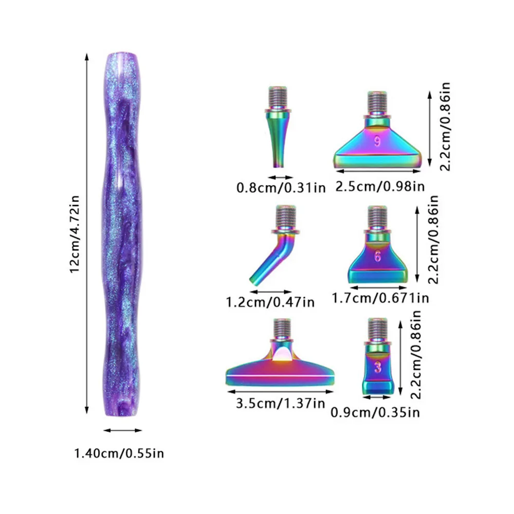 Diamond Painting Pen Set, 6-Piece Set with Replaceable Metal Tips and an Ergonomic Pen Design, Offering Ultimate Comfort