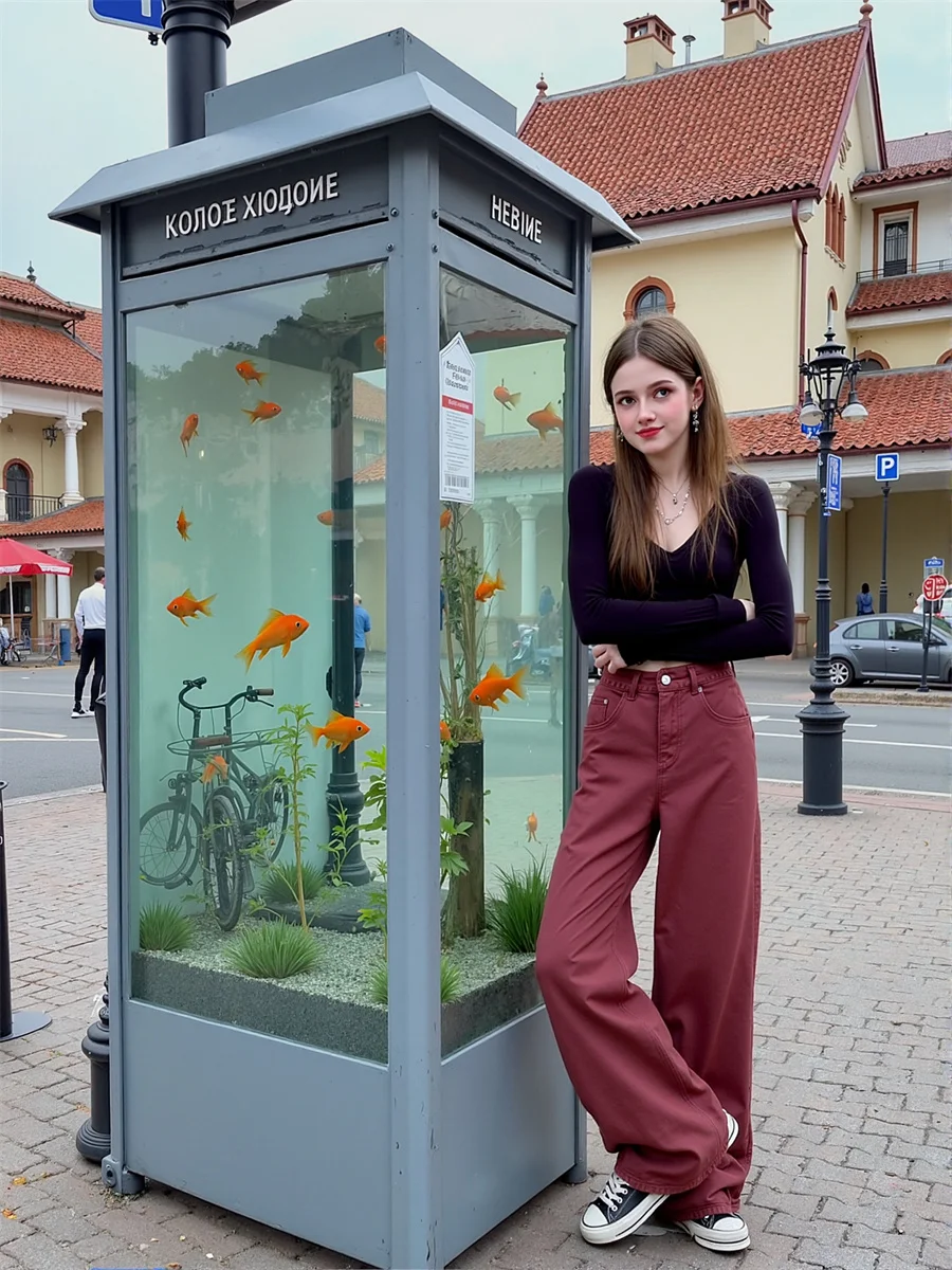 

Широкие джинсы с высокой талией красного цвета для женщин, летние джинсовые брюки из денима, сетчатые бойфренды для отдыха на море, быстросохнущие, для девушек
