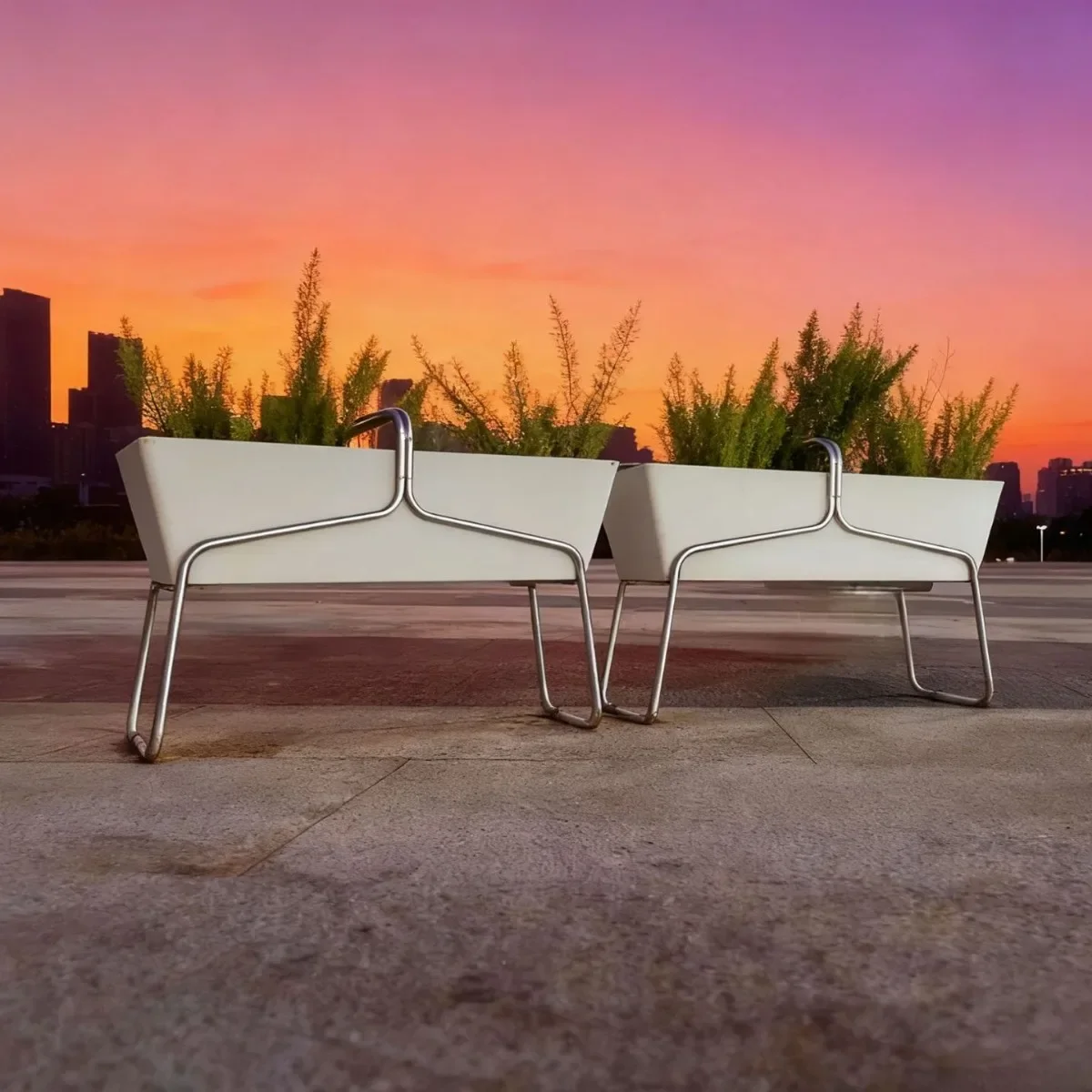 Sense of design External flower trough, restaurant, cafe, outdoor clothing store, green plant hotel partition flower