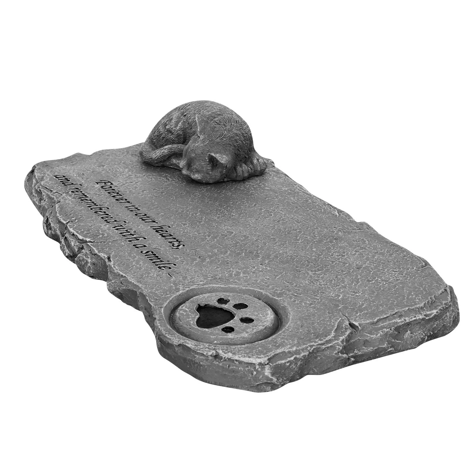 Pet Memorial Plaque Outdoor Resin Cat Memorial Stone Lovely Kitten Design Garden Tombstone Yard Decor Remembrance Ornament