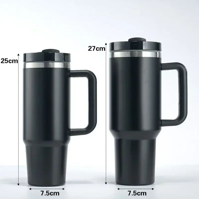 30oz Handle Cup Cup Double Layer 304 Stainless Steel Heat and Cold Insulation Large Ice Cup Mug