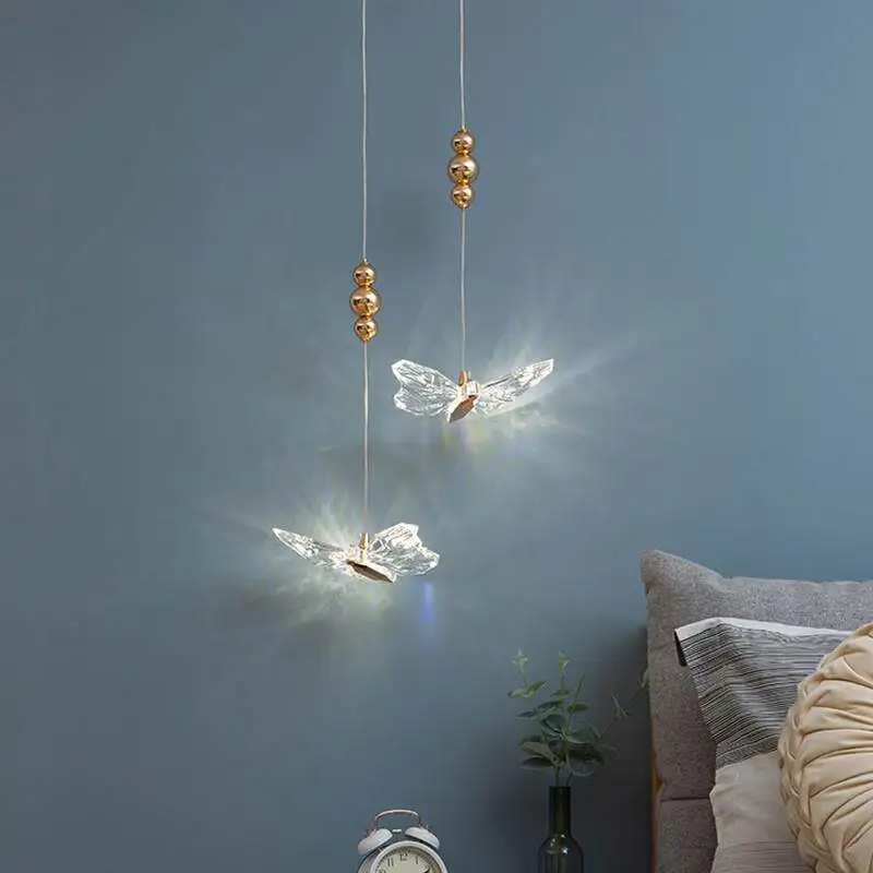 Creative children's room insect pendant light LED Bedroom Bedside Chandelier Light Girl Bar kid's lighting suspension luminaire
