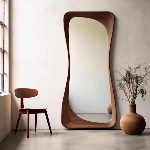 

Medieval style full body floor mirror bedroom household special-shaped decorative dressing mirror clothing period clothing store