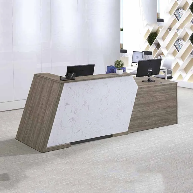 White Modern Reception Counters Luxury Curved Beauty Salon Reception Counter Drawer Business Empfang Theke Office Furniture