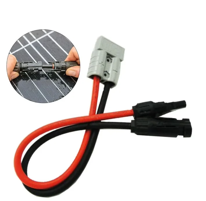 Adjustable Length Solar Panel Extension Cable 6mm2 10AWG 50A Connector for Car Battery And Solar Panel 50/100/200CM