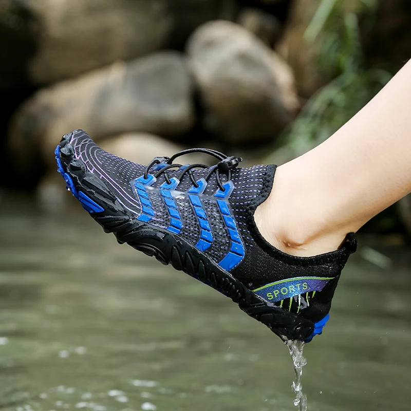 New Couple Outdoor Upstream Swimming Shoes Quick Dry Anti-Slip Five-Finger Aqua Shoes for Men Women Fitness Dance Diving Surfing