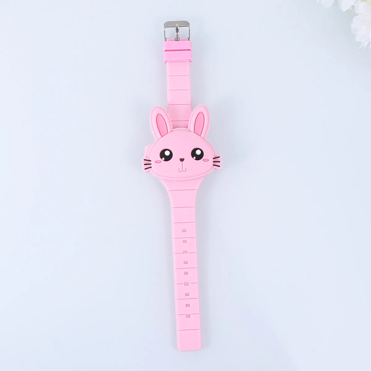 

Силиконовые часы в форме кролика, светло-розовые, для детей, подарок на день рождения, для вечеринки, подарок на бэби-шауэр, удобные, безопасные для детской кожи