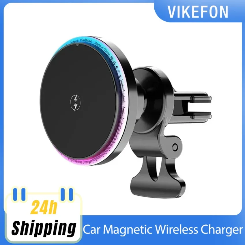 

15W Magnetic Wireless Charger Car Holder for iPhone 17 16 15 14 13 12 X Pro Max Fast Wireless Charging Mount Smartphone Stand
