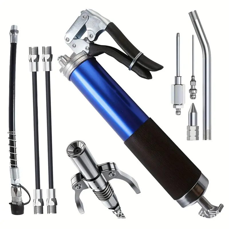a01f-oil-grease-gun-kit-manual-pistol-grip-high-pressure-pumping-coupler-400cc-greasing-injection-heavy-duty-maintenance-tool