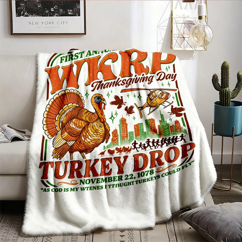 Funny Thanksgiving Day Flannel Blanket, Thanksgiving Day 1978 Cozy Blanket, Give Thanks Gift