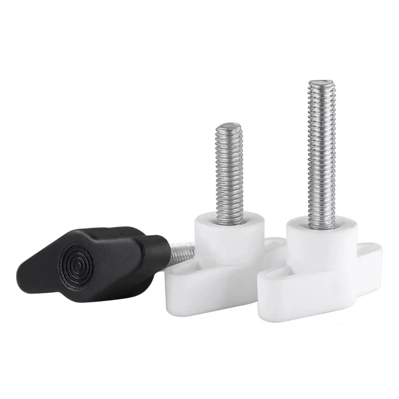Black/White T-Handle Screw M4 M5 M6 M8 Plastic Hand Knob Mechanically Adjustable Thumb Screws