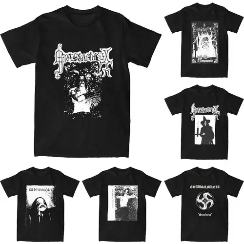 Camiseta para hombre y mujer, camisetas góticas de Metal negro con música Grausamkeit, camiseta Popular de verano, camisetas informales divertidas 100 de algodón de talla grande