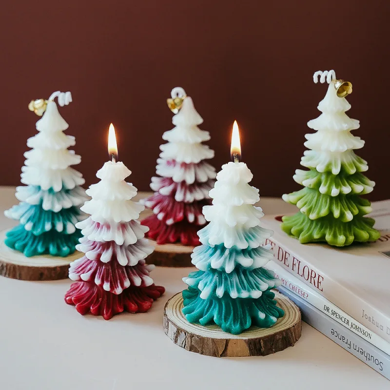 3D Weihnachtsbaum Silikonform DIY Aromatherapie Kerzenform Kristall Dropper Design Kleines Blatt Zederbaum Handwerk Dekoration