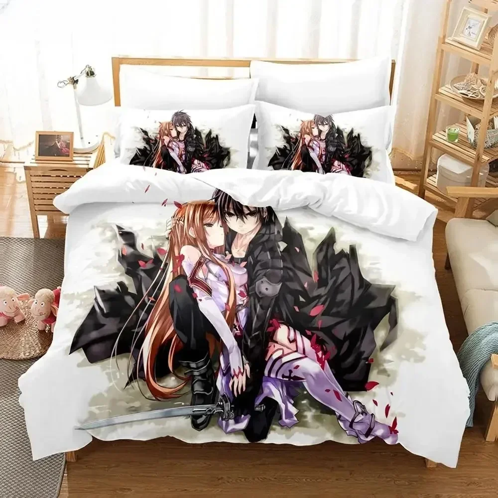 

Top 3D Anime Sword Art Online Bedding Sets Home Textile Pillow Case 3D Bed Linen Duvet Covers Kids Gift Bed Set Home Textiles