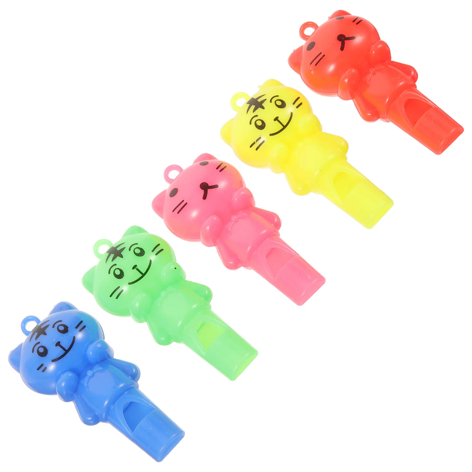 

10Pcs Plastic Whistle Lanyard Cat Pattern Loud Sound Kids Sports Games Party Favors Whistle for Kids Cat Party Favors