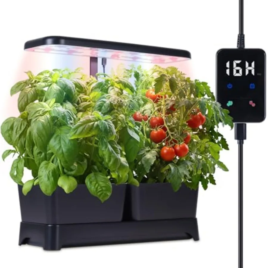 

Indoor Garden Led Grow Light Planter Pots Herb Kitchen Garden Grow Kit Full Spectrum LED Plant Light for Plants Height Adjustab