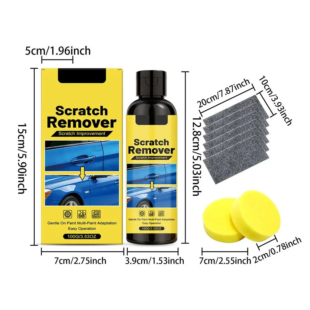 Upgrade Scratch Remover Kit Car Paint Scratch Remover Restorer Kit Effective Swirls Water Spots Removal Repair Kit