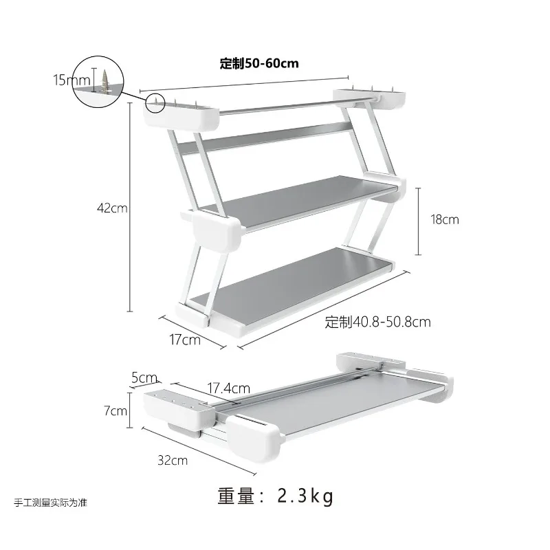Custom Length Kitchen Pull-Down Folding Shelves