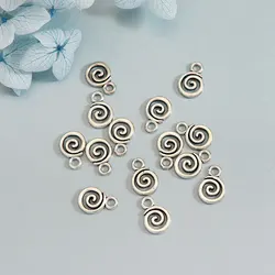 30pcs/lot--12x8mm Mini Swirl Spiral Screw Charms Helix Spire Volution Pendants For DIY Jewelry Making Supplies Wholesale Bulk