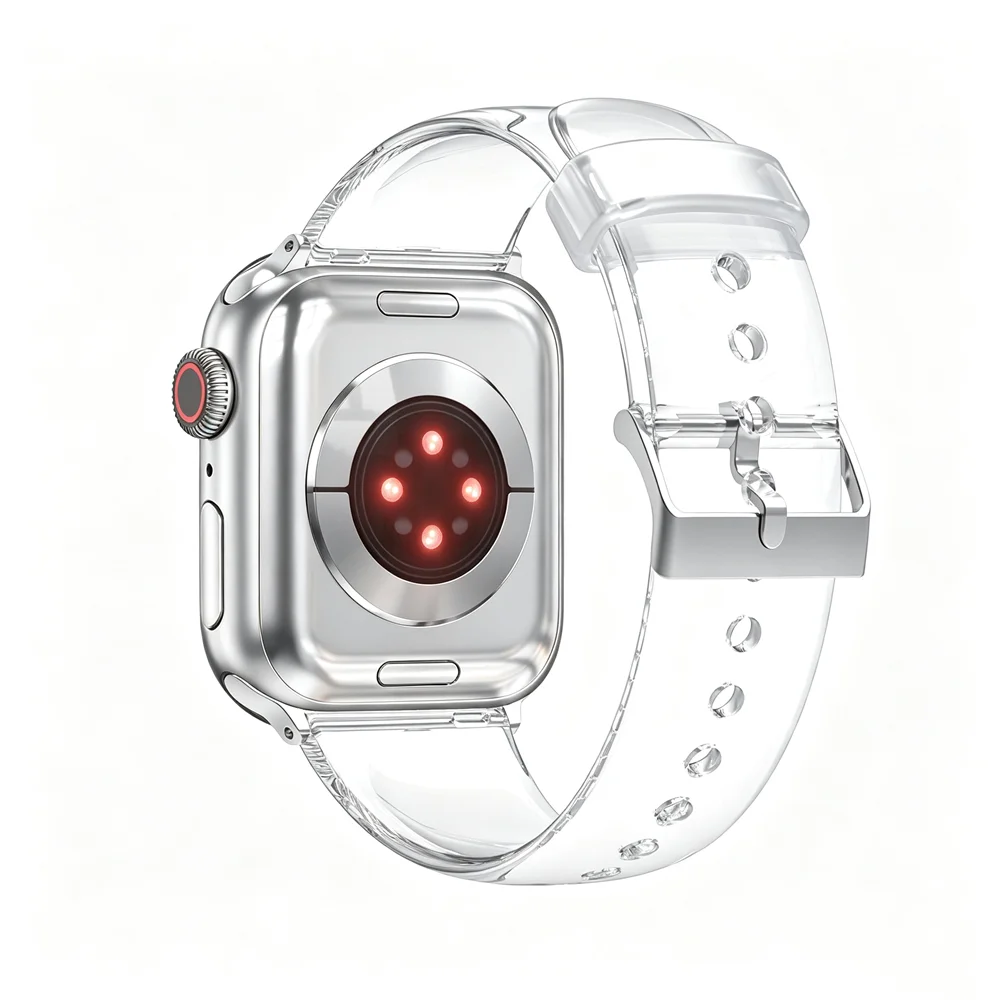 Fashion Transparent Silicone Loop for Apple Watch Band Women 11/10/9/8/7/6/5/4 SE 38mm 40mm 41mm 42mm 44mm 45mm 46mm 49mm Strap