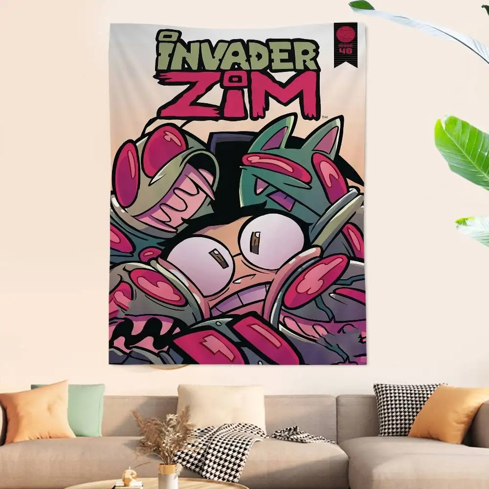I-Invader Z-Zim DIY Wall Tapestry for Living Room Home Dorm Decor Wall Art Decor