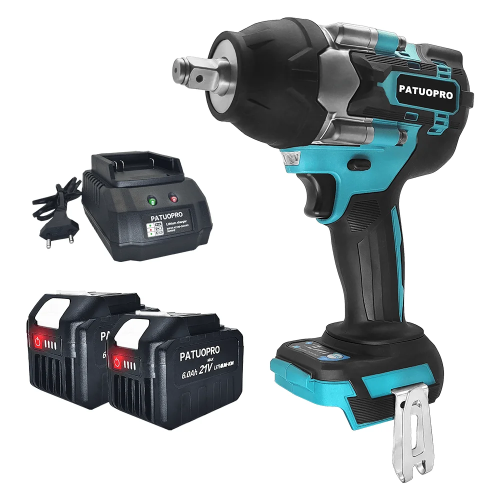 Brushless Chave de Impacto Elétrica, Chave Recarregável Sem Fio, Ferramentas Elétricas para Makita, Bateria 18V, Torque 1500N.m, 1/2