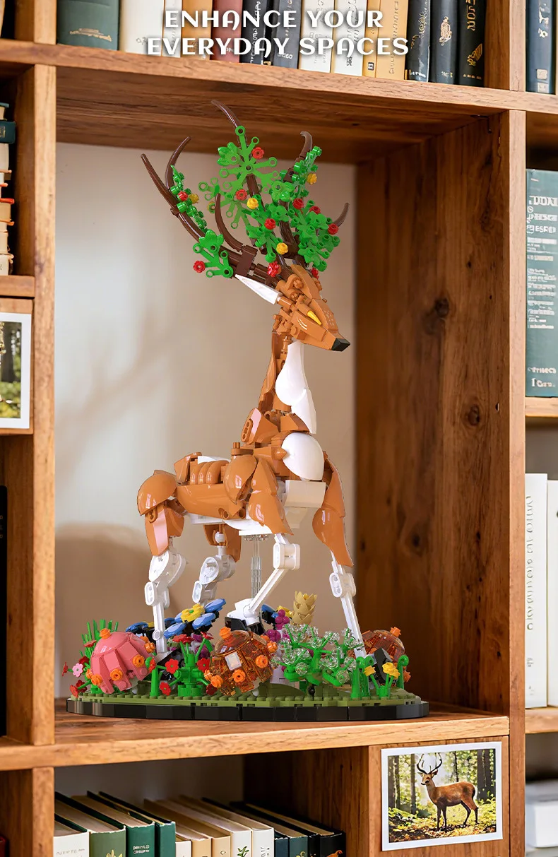 Idea Animals Moc Bausteine-Set: Waldhirsch-Modell zum Bauen – Lernspielzeug und Klemmbausteine-Kollektion für Geschenke und Heimdekoration – Detail 4