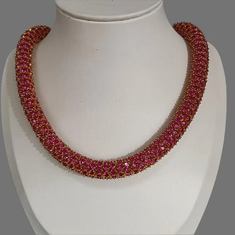 Timeless Wonder Fancy Crystal Zircon Geo Pave Necklace for Women Designer Jewelry Goth Runway Trendy Art Deco Vintage 4526