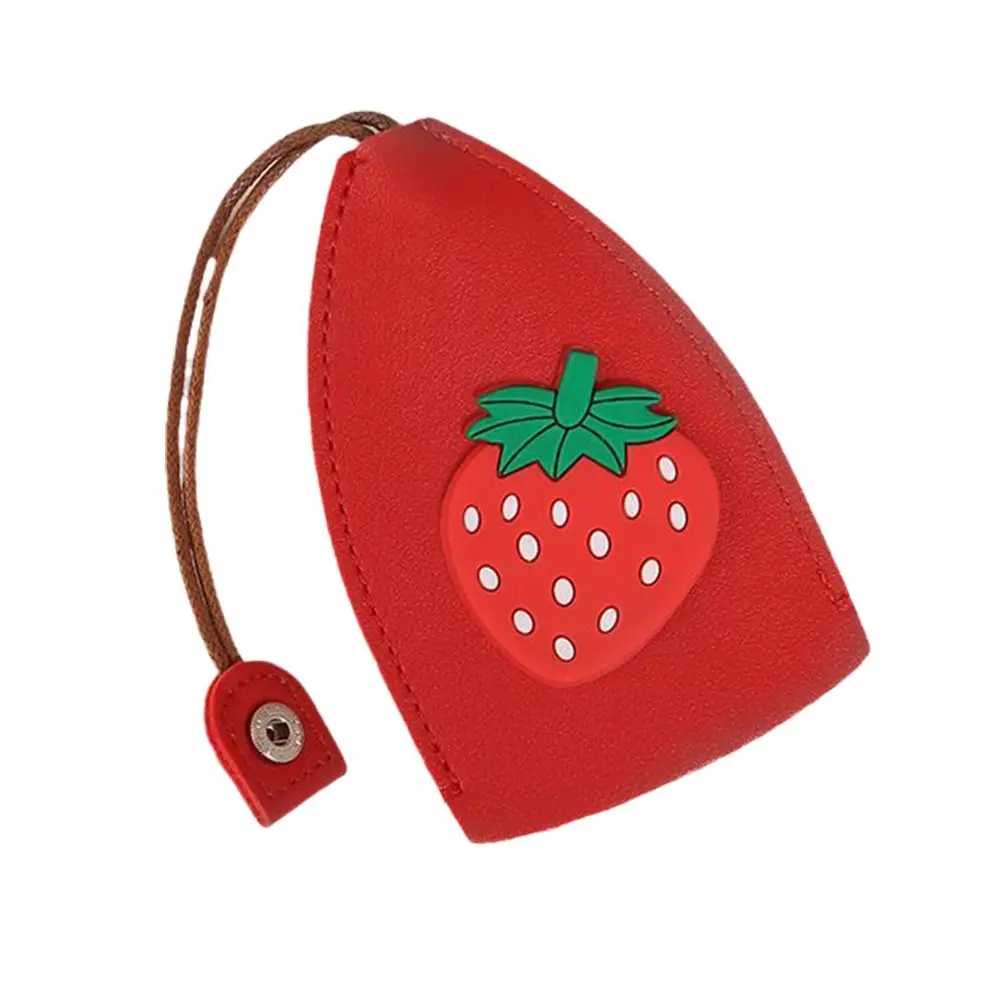 

Portable Eggs Rainbow Pig PU Leather Peach Cartoon Cherry Key Wallets Pull Type Key Bag Keychain Pouch Housekeepers Key Holder