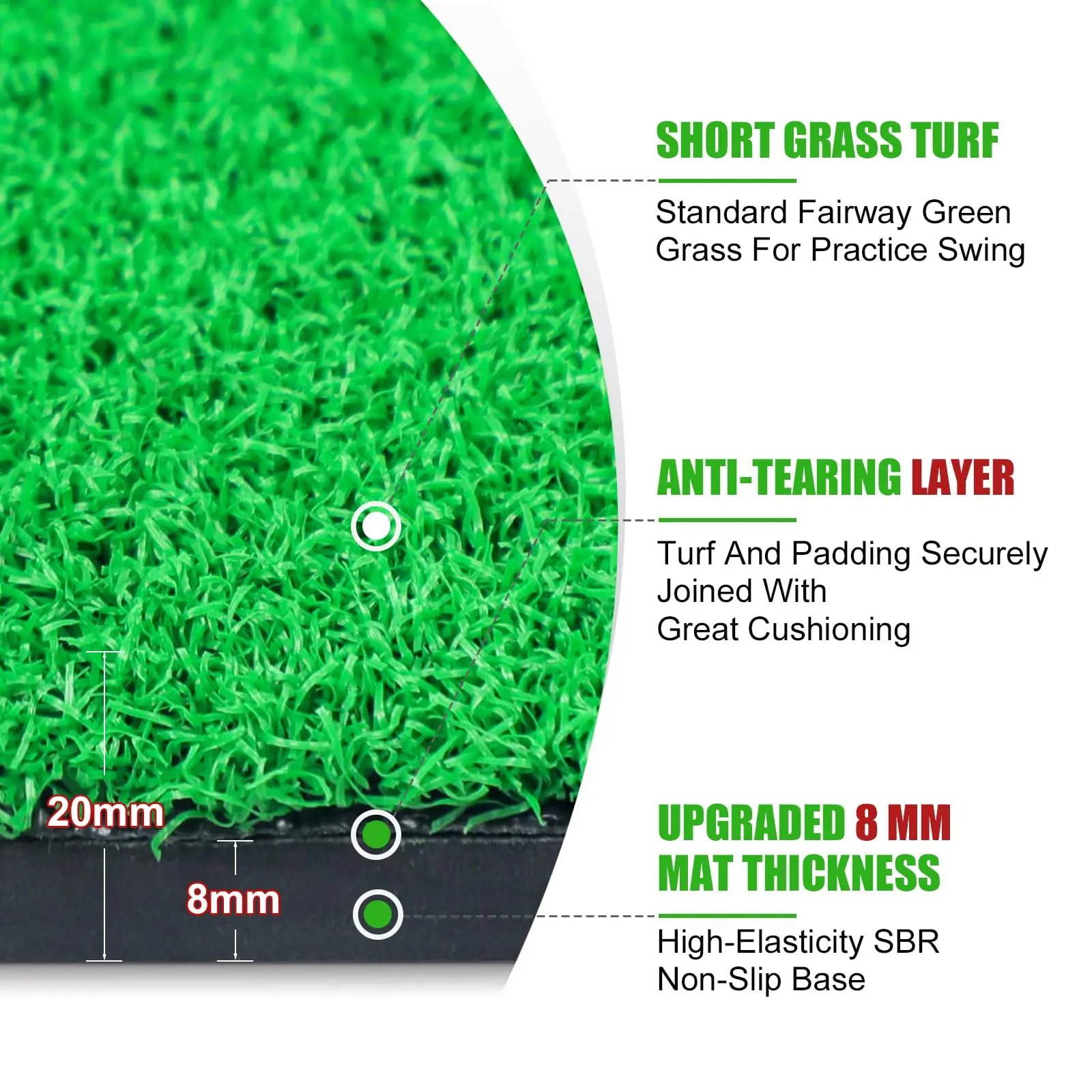 Indoor/Outdoor Golf Matt Training Swing Chipping Backyard Garage Basement Range Simulator Golf Hitting Mat