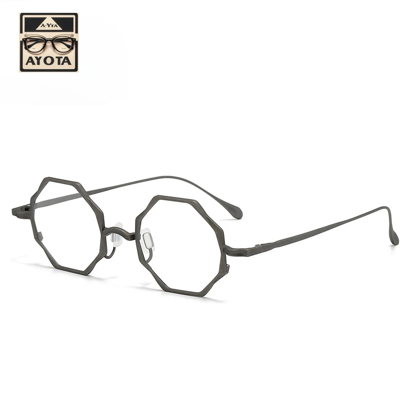 Personality Frame Men's Japanese Hand-made Floral Large Frame Made Old Pure Titanium Optical Reading Prescription Glasses Women