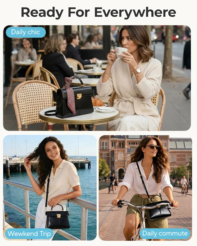 ITAMOOD Retro Women's Leather Handbag Custom Hardware Lock Adjustable Strap Multi-Color Commuting Purse | Bags for Women