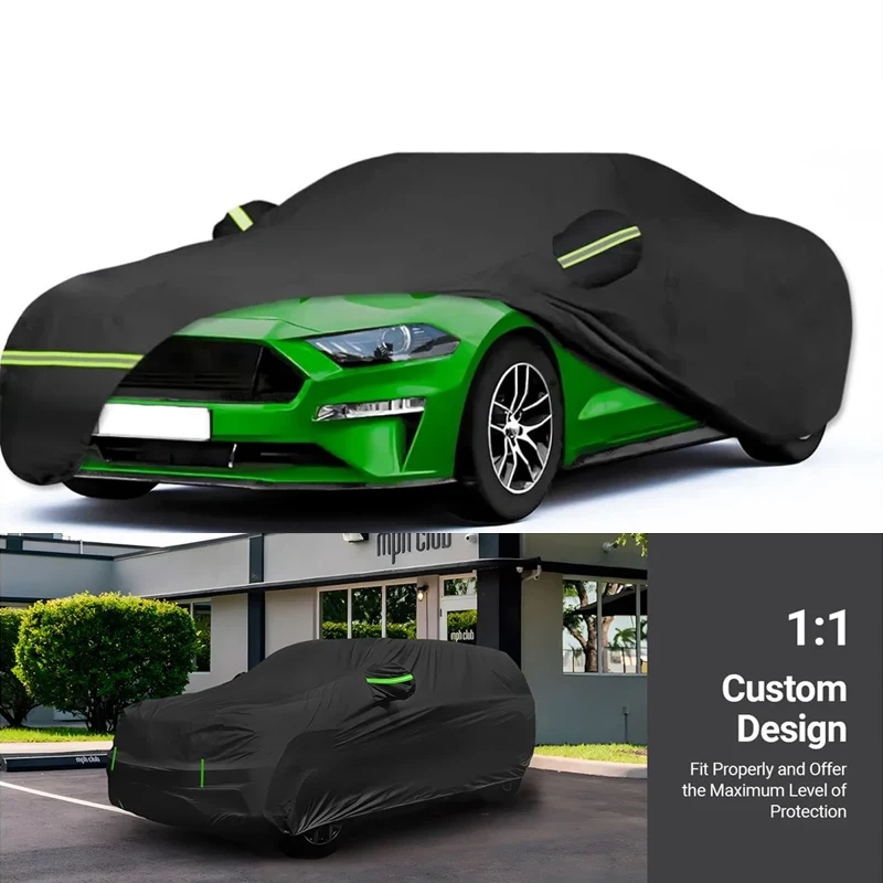 Cubiertas impermeables para coche Ford Mustang GT 1994-2023, protección personalizada resistente a prueba de agua para todo tipo de clima al aire libre con puerta con cremallera