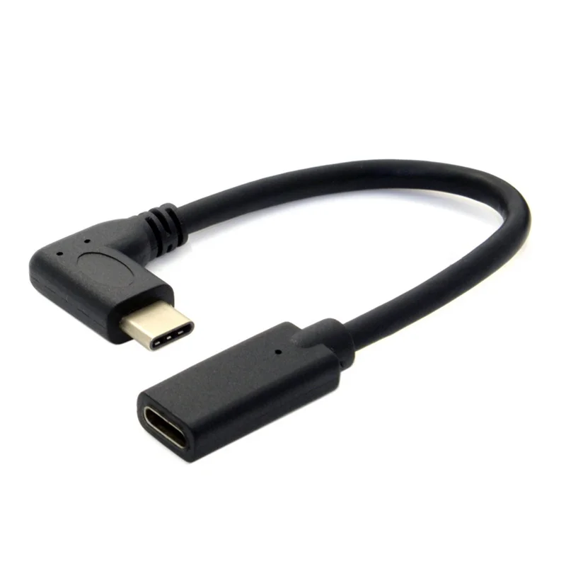 1pcs 90 Degree Right Angled USB-C USB 3.1 Type C Male to Female Extension Data Cable for Tablet 20cm