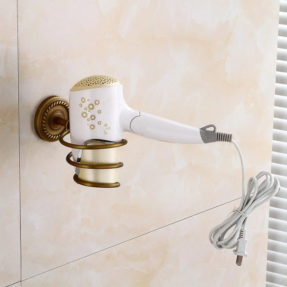 

Solid Spiral Hair Dryer Holder Wall Mounted Refined Copper Blow Dryer Stand for Bathroom Toilet Rust Proof Fadeless 20Kg