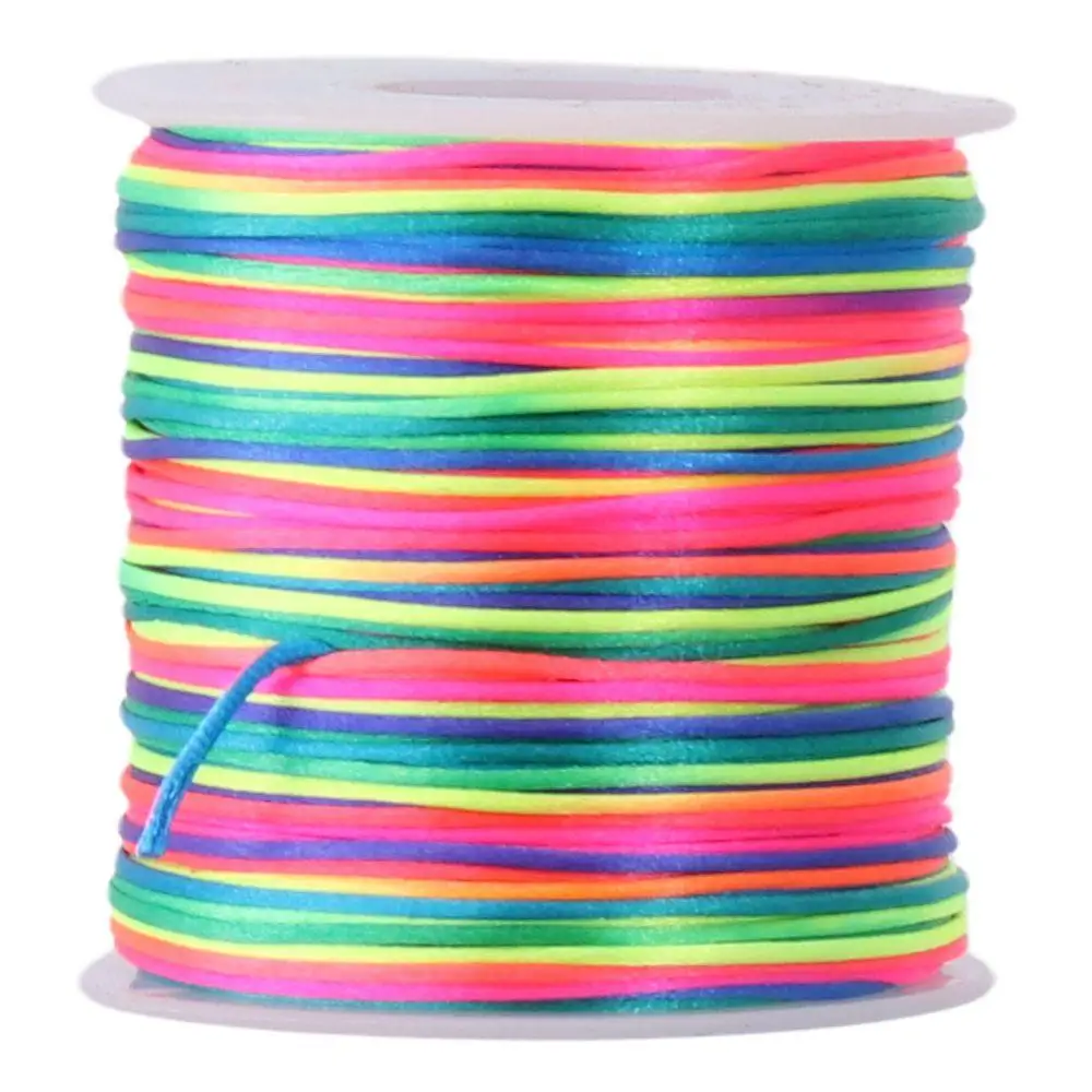 Cordón de cuerda de nailon arcoíris de 1,5mm, cordón de seda de satén multicolor para adornos colgantes, fabricación de joyas