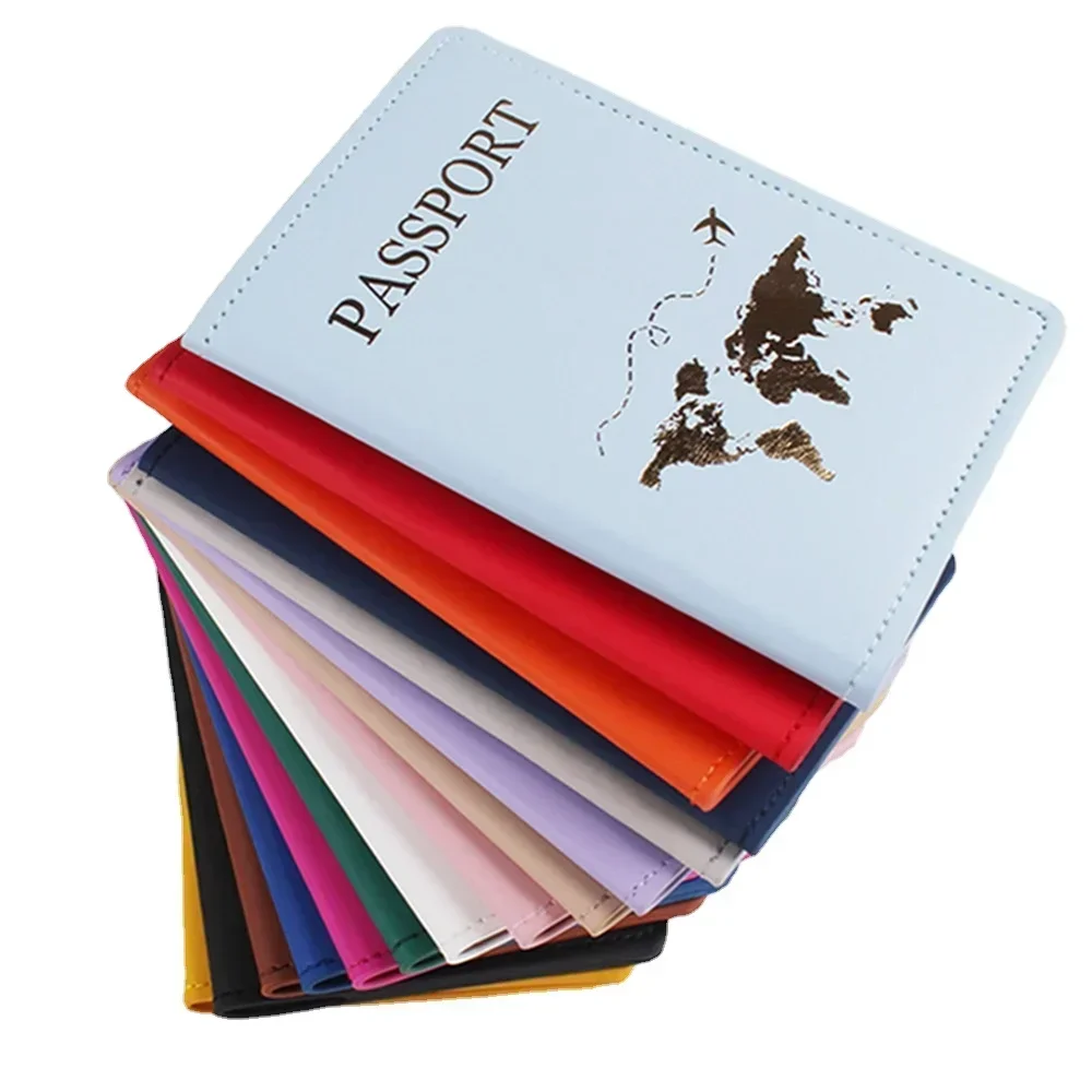 Moda nueva PU mujeres pasaporte titular pareja modelos niñas viaje pasaporte cubierta Unisex tarjetero hombre titular de la tarjeta Protector