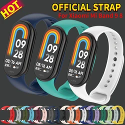 Sports Silicone Strap for Xiaomi Mi Band 9 8 Official Breathable Bracelet Wristband for Mi Band 9 8 Replacement Belt Accessories