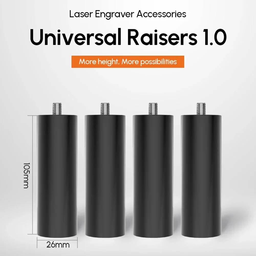 Laser Engraver Raiser 4pcs Aluminum Alloy Heighten for AlgoLaser Alpha/Delta/DIY KIT Laser Cutter 105mm