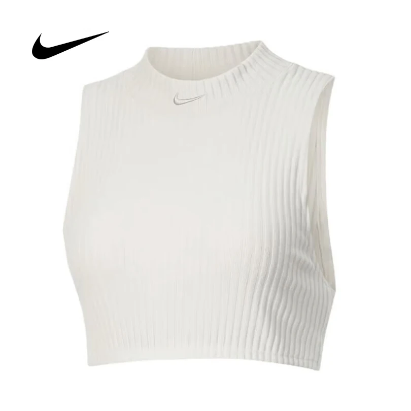 

Женская укороченная спортивная майка Nike с ребристой отделкой и воротником-стойкой, без рукавов, повседневная, FN3678-104