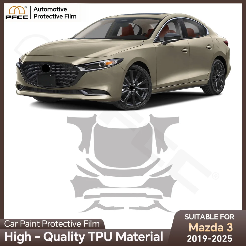 

For Mazda 3 2019-2025 TPU Paint Protection Film Pre-cut PPF Anti-Scratch Car Body Clear Bra Resistant Invisible Car Accessories