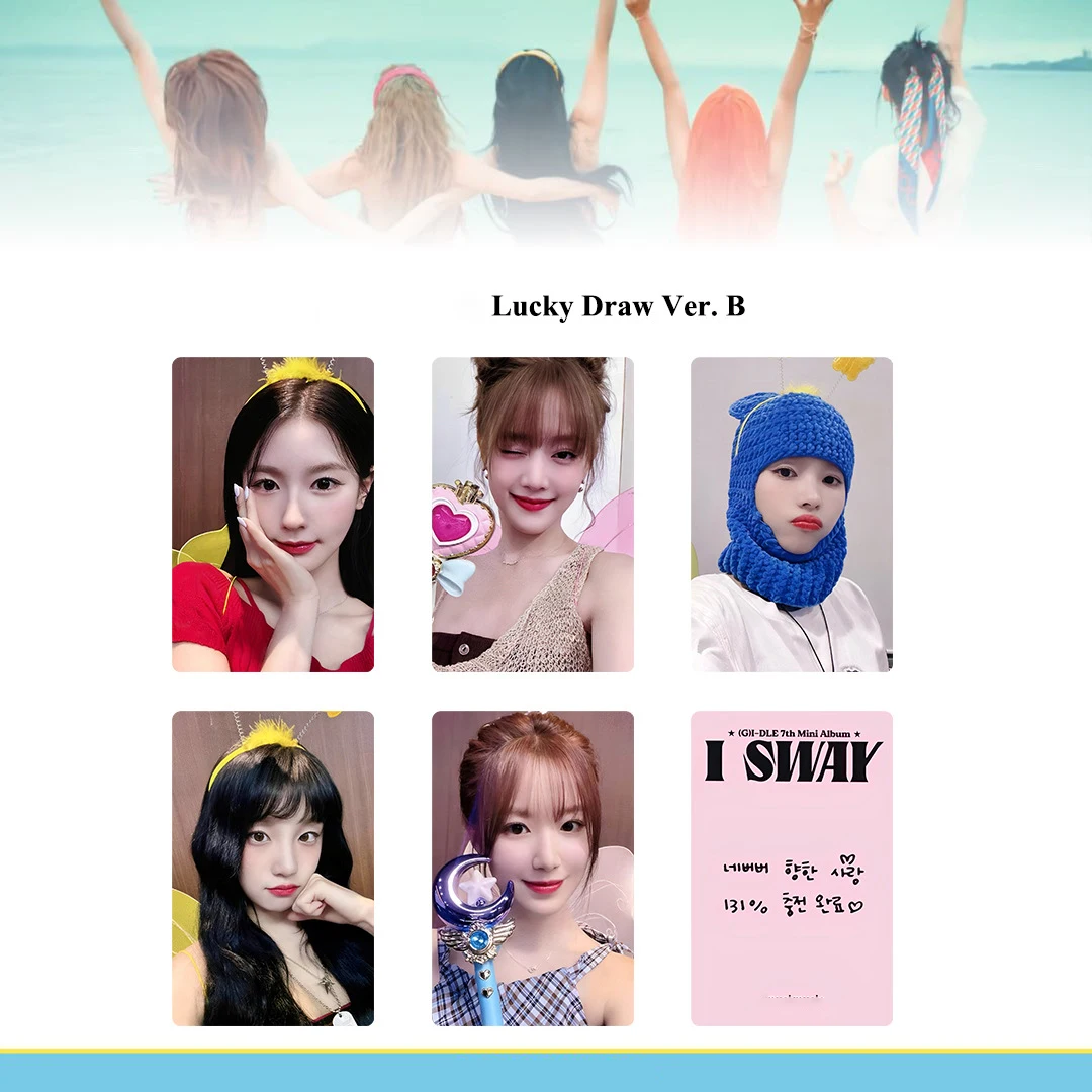 5Pcs/Set KPOP (G)I-DLE I SWAY New Album Selfie Photocards List Soyeon Miyeon YUQI MS Lucky Draw K4 POB Ver Postcards Fans Gifts