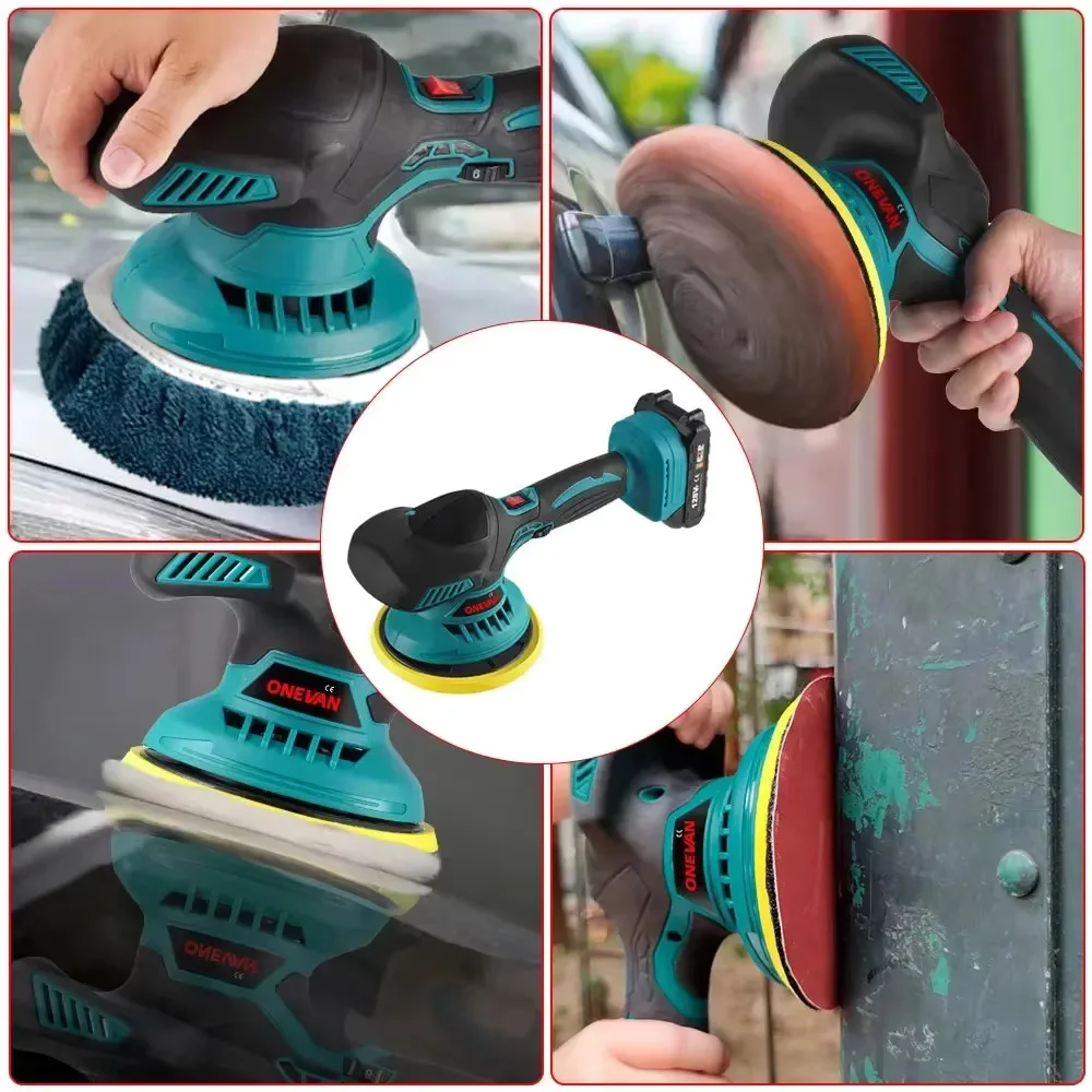 ONEVAN 21V Electric Car Polisher Cordless Automotive Polisher 7000rpm Adjustable Wireless Car Polisher For Makita 18V Battery