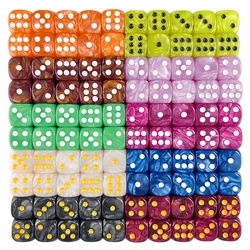10Pcs Dice D6 16mm Gambling Dice Marble Effect Dots Dice Game Accessories and Gift