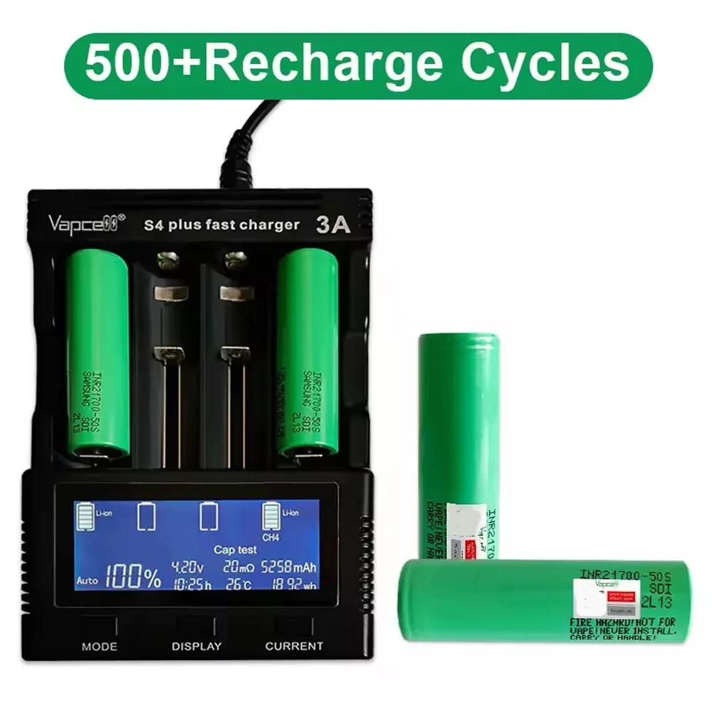 1-8 Stuks 50S Inr 21700 5000 Mah 25/40A 3.7V Lithium Batterijen Oplaadbare Sterkste Ontlading 21700 Mobiele Voor Batterij Gereedschap