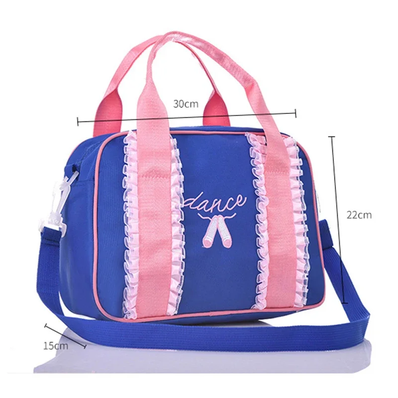 Borsa da ballo personalizzata per bambini per ragazze borsa da Ballerina borsone in pizzo rosa per borsa da balletto con ricamo a tracolla di classe di balletto