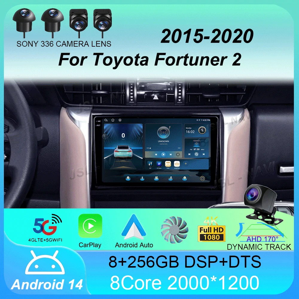 

Car Radio Android 14 For Toyota Fortuner 2 2015 2016 2017 2018 2019 2020 Stereo Multimedia Navigation GPS Carplay 2 din Headunit